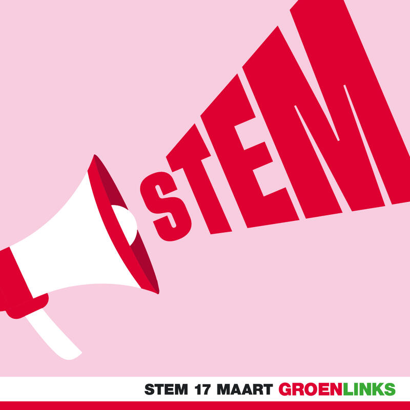 Een megafoon met de tekst erbij STEM